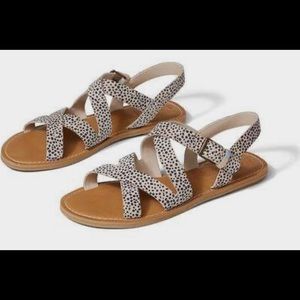 NWT Toms Sicily Cheetah Suede Sandals